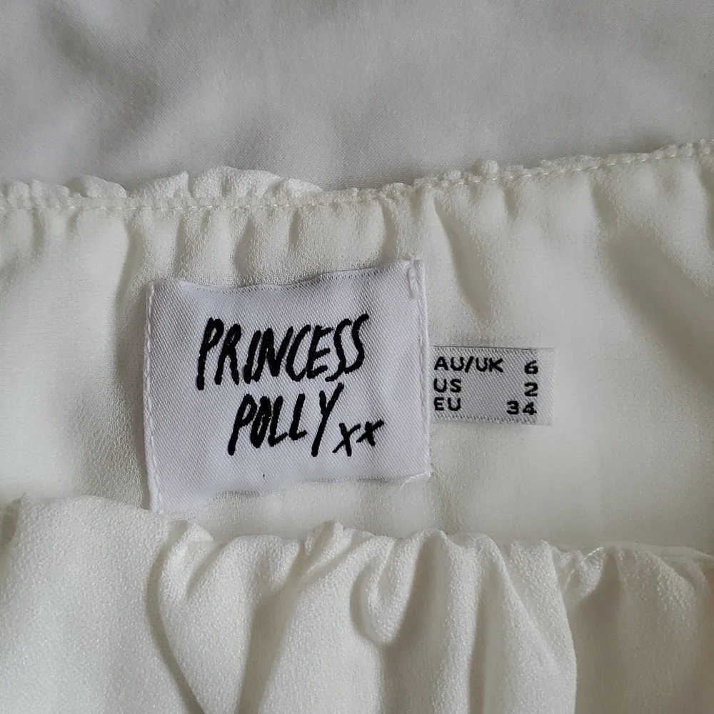 Princess Polly Ariah White Puff Sleeve Blouse sz 2 - Picture 3 of 5